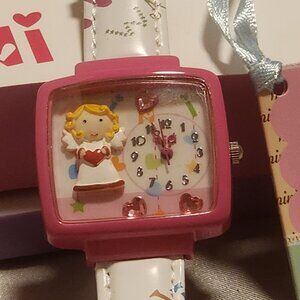 Mini Brand Handcrafted Watch - Angel Theme with White Band